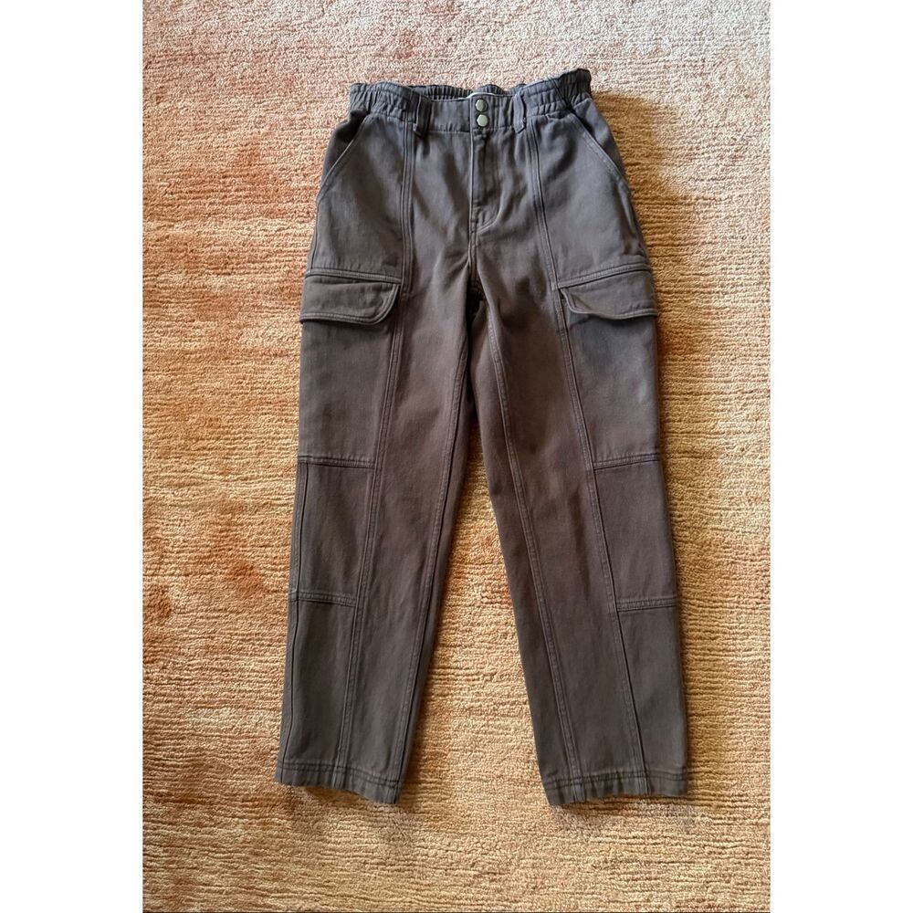 PacSun Women High Rise Stretch Cargo Pants Brown Elastic Waist Size S/M